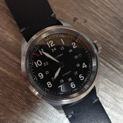 Automatic Retro Military 24h Watch with Calendar - Black